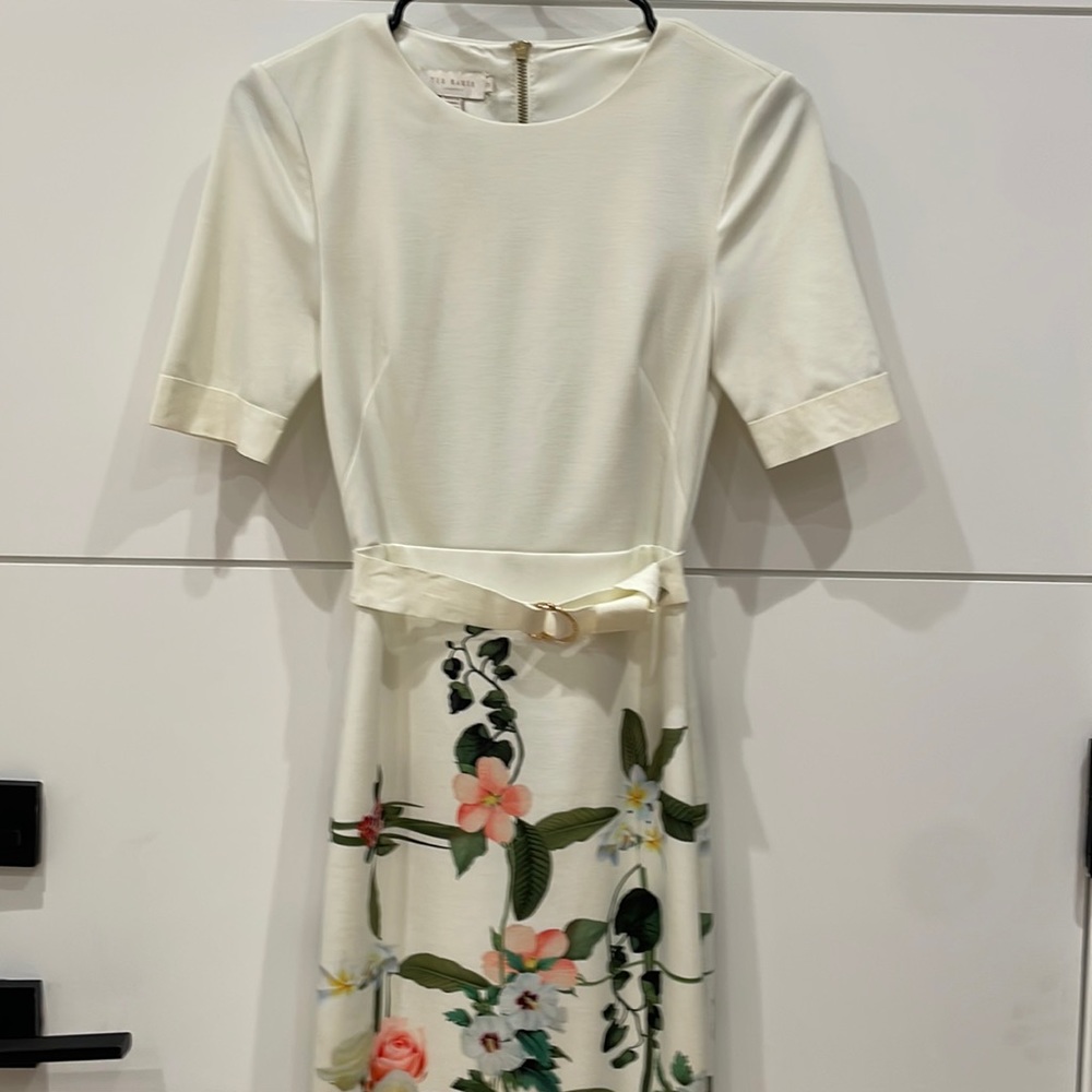 Ted baker cream and floral dress